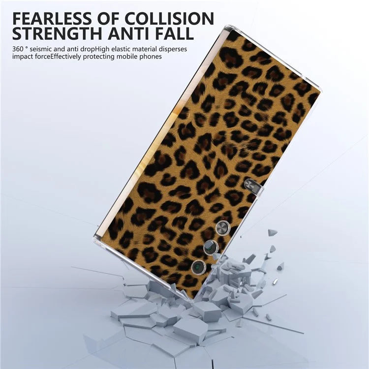For Honor V Purse Case Leopard Pattern Leather+PC Matte Edge Protective Phone Cover