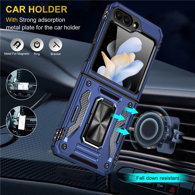 Armor Series For Samsung Galaxy Z Flip6 5G Case Ring Kickstand PC+TPU Phone Cover
