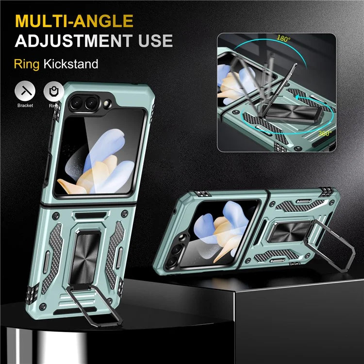 Armor Series For Samsung Galaxy Z Flip6 5G Case Ring Kickstand PC+TPU Phone Cover
