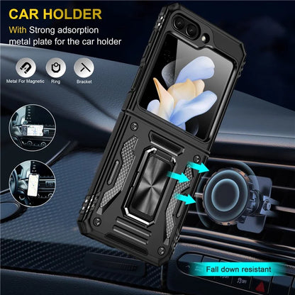 Armor Series For Samsung Galaxy Z Flip6 5G Case Ring Kickstand PC+TPU Phone Cover