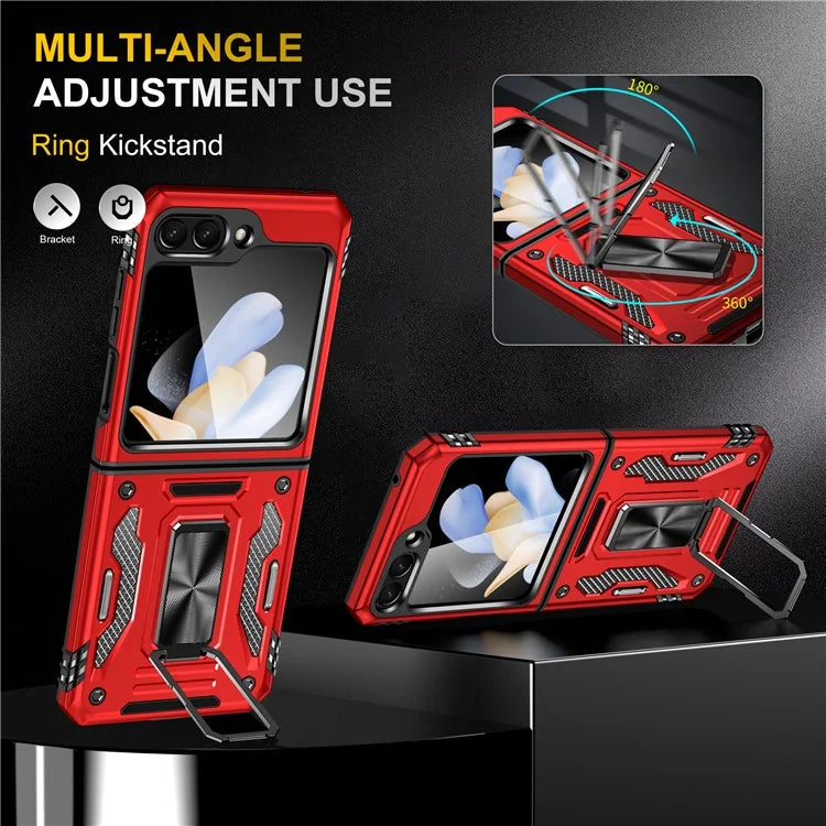 Armor Series For Samsung Galaxy Z Flip6 5G Case Ring Kickstand PC+TPU Phone Cover