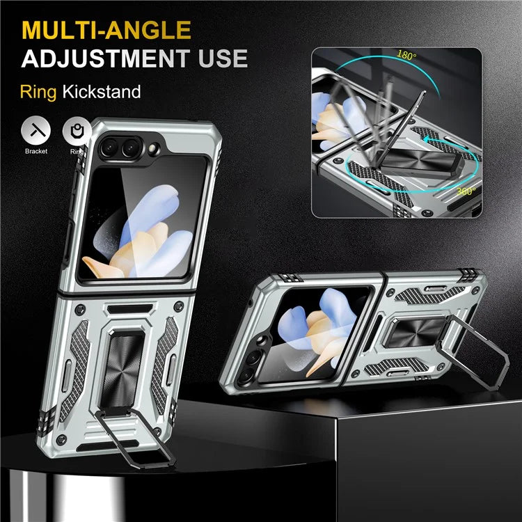 Armor Series For Samsung Galaxy Z Flip6 5G Case Ring Kickstand PC+TPU Phone Cover