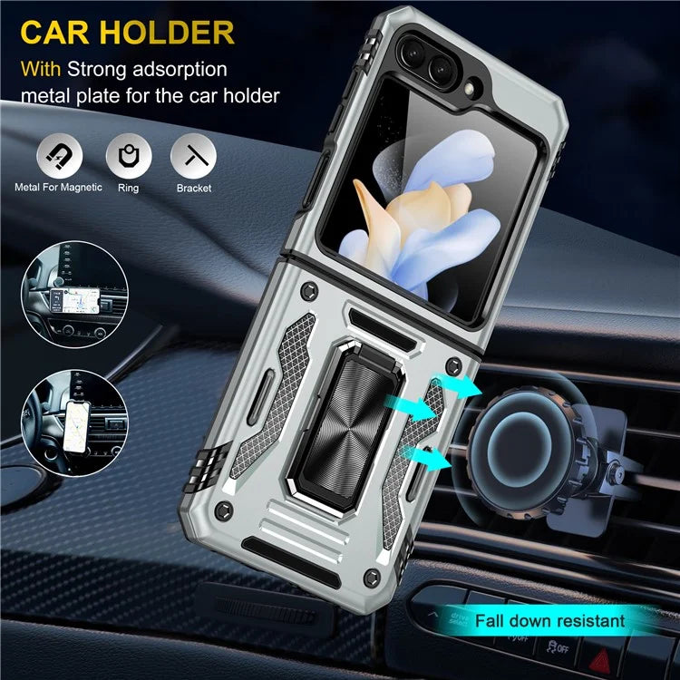 Armor Series For Samsung Galaxy Z Flip6 5G Case Ring Kickstand PC+TPU Phone Cover