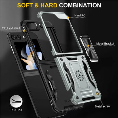 Armor Series For Samsung Galaxy Z Flip6 5G Case Ring Kickstand PC+TPU Phone Cover