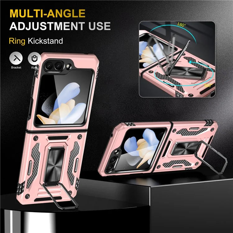 Armor Series For Samsung Galaxy Z Flip6 5G Case Ring Kickstand PC+TPU Phone Cover