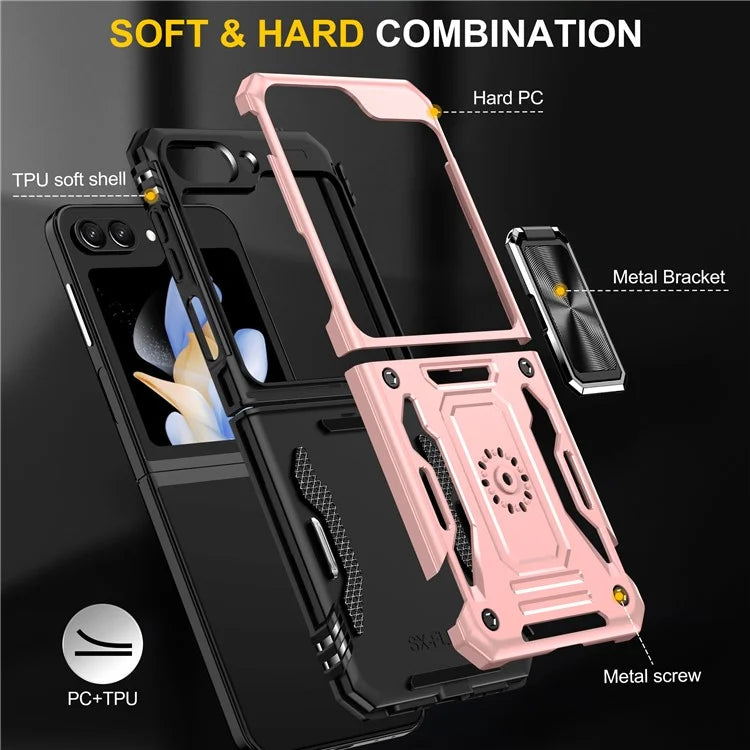 Armor Series For Samsung Galaxy Z Flip6 5G Case Ring Kickstand PC+TPU Phone Cover