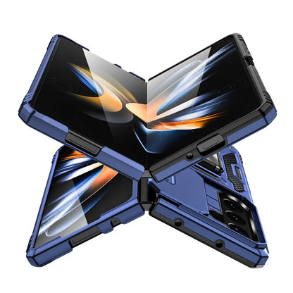 Armor Series For Samsung Galaxy Z Fold6 5G Kickstand Case Slide Lens Cover PC+TPU Phone Shell