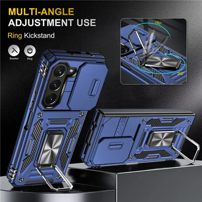 Armor Series For Samsung Galaxy Z Fold6 5G Kickstand Case Slide Lens Cover PC+TPU Phone Shell