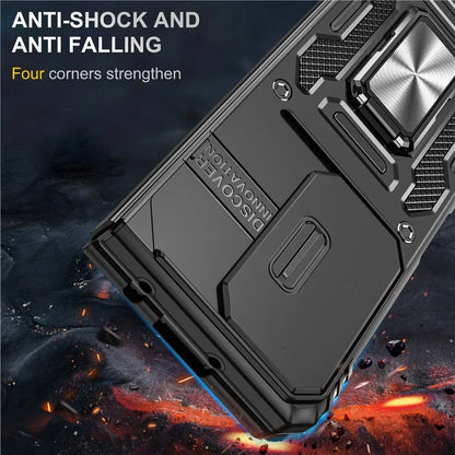 Armor Series For Samsung Galaxy Z Fold6 5G Kickstand Case Slide Lens Cover PC+TPU Phone Shell