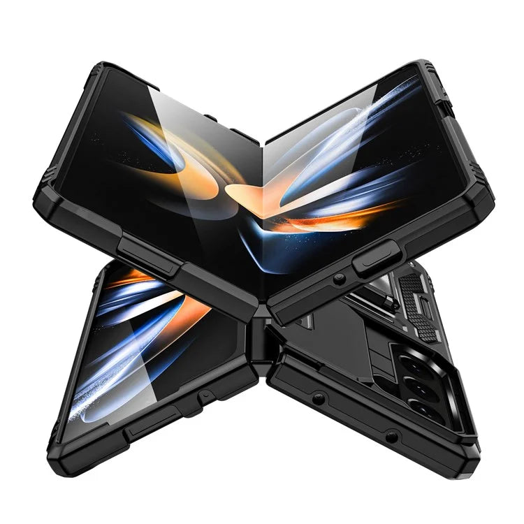 Armor Series For Samsung Galaxy Z Fold6 5G Kickstand Case Slide Lens Cover PC+TPU Phone Shell