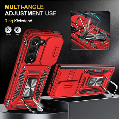 Armor Series For Samsung Galaxy Z Fold6 5G Kickstand Case Slide Lens Cover PC+TPU Phone Shell