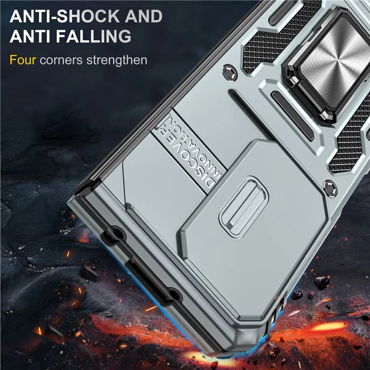 Armor Series For Samsung Galaxy Z Fold6 5G Kickstand Case Slide Lens Cover PC+TPU Phone Shell