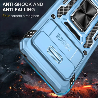 Armor Series For Google Pixel 8a Case PC+TPU Kickstand Phone Cover with Slide Lens Lid