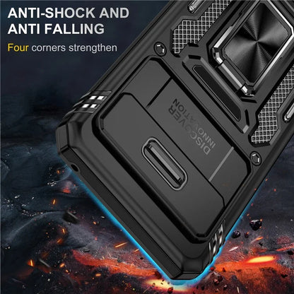 Armor Series For Google Pixel 8a Case PC+TPU Kickstand Phone Cover with Slide Lens Lid