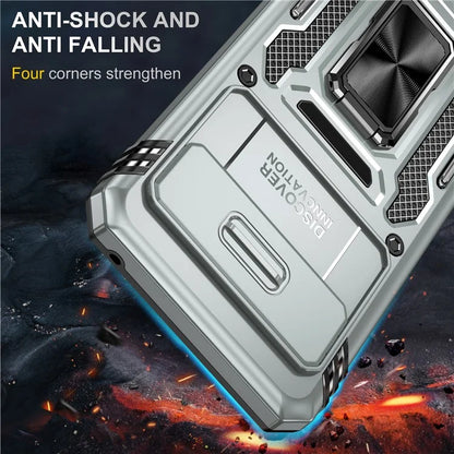 Armor Series For Google Pixel 8a Case PC+TPU Kickstand Phone Cover with Slide Lens Lid