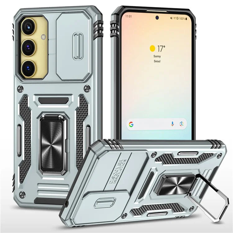 Armor Series For Samsung Galaxy A35 5G / A55 5G Kickstand Case Slide Lens Protection PC+TPU Phone Cover