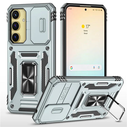 Armor Series For Samsung Galaxy A35 5G / A55 5G Kickstand Case Slide Lens Protection PC+TPU Phone Cover