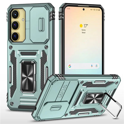 Armor Series For Samsung Galaxy A35 5G / A55 5G Kickstand Case Slide Lens Protection PC+TPU Phone Cover