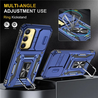 Armor Series For Samsung Galaxy A35 5G / A55 5G Kickstand Case Slide Lens Protection PC+TPU Phone Cover