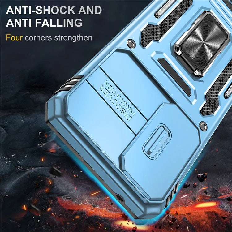 Armor Series For Samsung Galaxy A35 5G / A55 5G Kickstand Case Slide Lens Protection PC+TPU Phone Cover