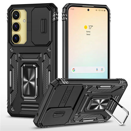 Armor Series For Samsung Galaxy A35 5G / A55 5G Kickstand Case Slide Lens Protection PC+TPU Phone Cover