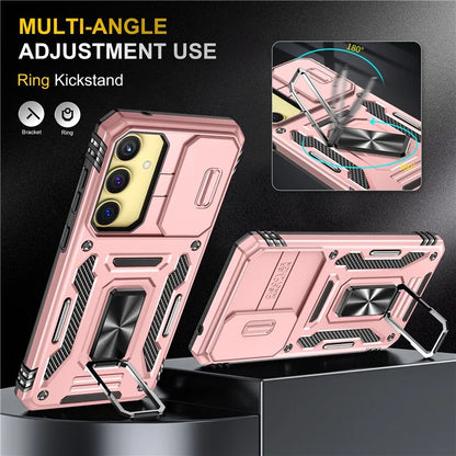 Armor Series For Samsung Galaxy A35 5G / A55 5G Kickstand Case Slide Lens Protection PC+TPU Phone Cover