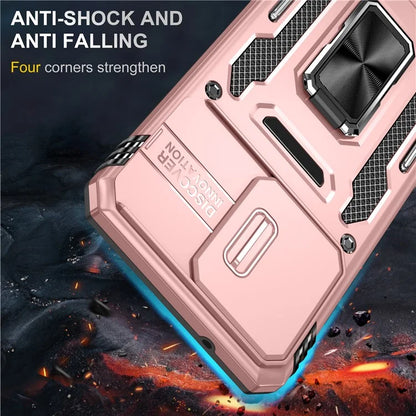 Armor Series For Motorola Moto G84 5G Case Slide Lens Lid PC+TPU Kickstand Phone Cover