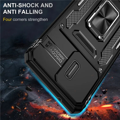 Armor Series For Motorola Moto G84 5G Case Slide Lens Lid PC+TPU Kickstand Phone Cover