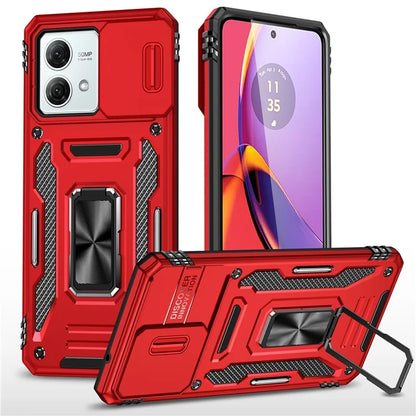 Armor Series For Motorola Moto G84 5G Case Slide Lens Lid PC+TPU Kickstand Phone Cover