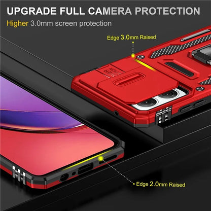 Armor Series For Motorola Moto G84 5G Case Slide Lens Lid PC+TPU Kickstand Phone Cover
