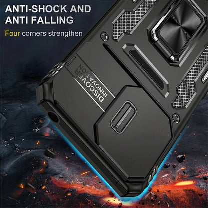 Armor Series For Xiaomi Redmi 13C 4G / 5G / 13R 5G / Poco M6 5G / Poco C65 4G Phone Case with Slide Camera Cover