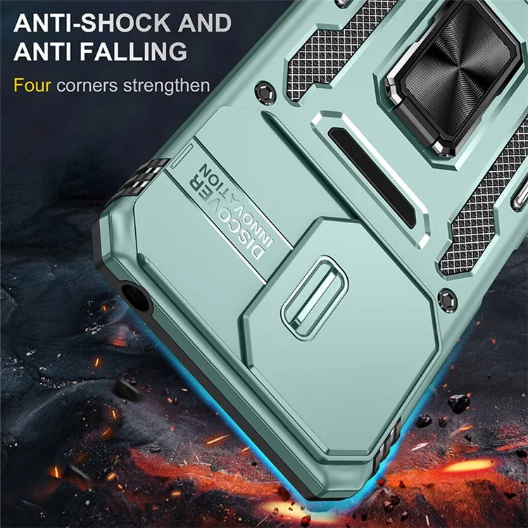 Armor Series For Xiaomi Redmi 13C 4G / 5G / 13R 5G / Poco M6 5G / Poco C65 4G Phone Case with Slide Camera Cover