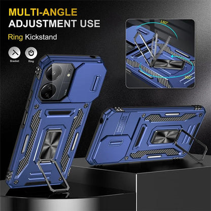 Armor Series For Xiaomi Redmi 13C 4G / 5G / 13R 5G / Poco M6 5G / Poco C65 4G Phone Case with Slide Camera Cover