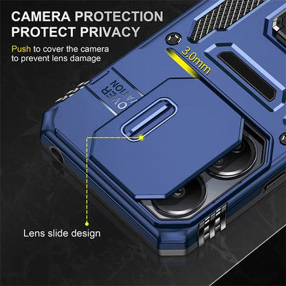 Armor Series For Xiaomi Redmi 13C 4G / 5G / 13R 5G / Poco M6 5G / Poco C65 4G Phone Case with Slide Camera Cover