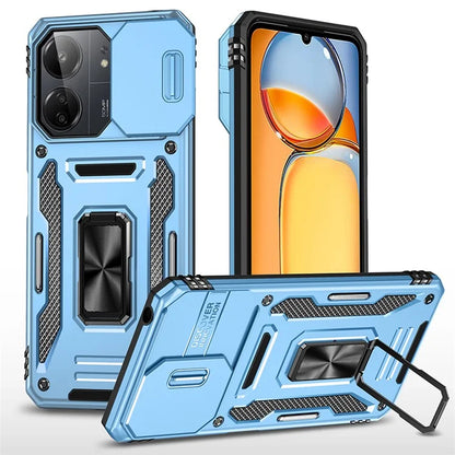 Armor Series For Xiaomi Redmi 13C 4G / 5G / 13R 5G / Poco M6 5G / Poco C65 4G Phone Case with Slide Camera Cover