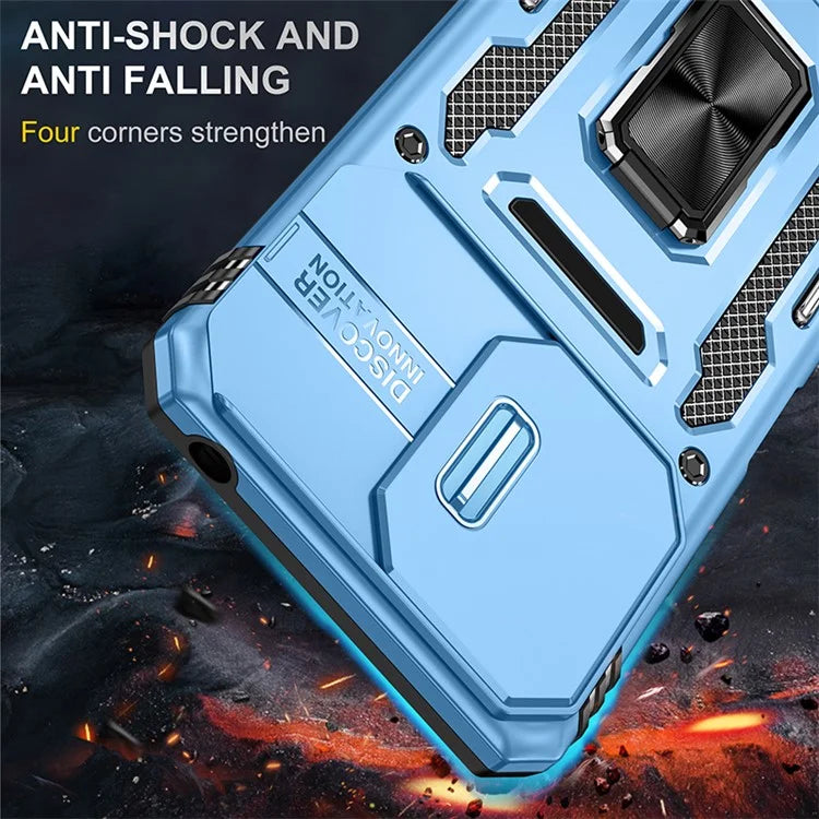 Armor Series For Xiaomi Redmi 13C 4G / 5G / 13R 5G / Poco M6 5G / Poco C65 4G Phone Case with Slide Camera Cover