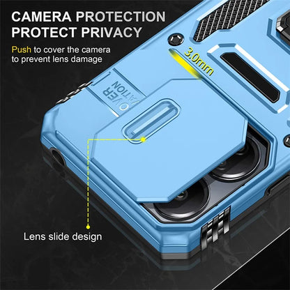 Armor Series For Xiaomi Redmi 13C 4G / 5G / 13R 5G / Poco M6 5G / Poco C65 4G Phone Case with Slide Camera Cover