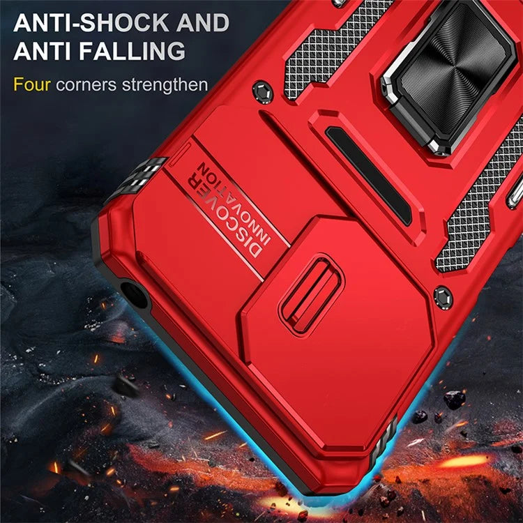 Armor Series For Xiaomi Redmi 13C 4G / 5G / 13R 5G / Poco M6 5G / Poco C65 4G Phone Case with Slide Camera Cover