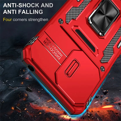 Armor Series For Xiaomi Redmi 13C 4G / 5G / 13R 5G / Poco M6 5G / Poco C65 4G Phone Case with Slide Camera Cover