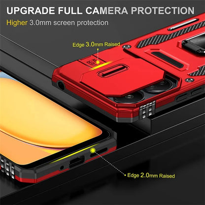 Armor Series For Xiaomi Redmi 13C 4G / 5G / 13R 5G / Poco M6 5G / Poco C65 4G Phone Case with Slide Camera Cover
