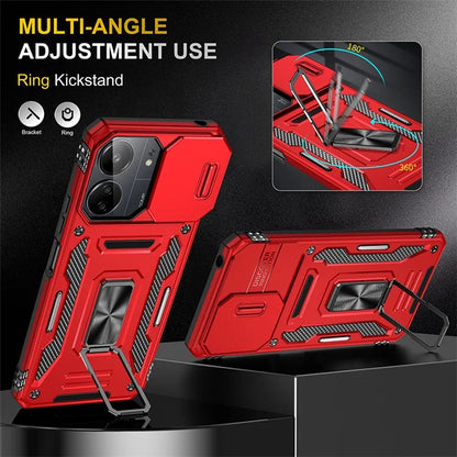 Armor Series For Xiaomi Redmi 13C 4G / 5G / 13R 5G / Poco M6 5G / Poco C65 4G Phone Case with Slide Camera Cover