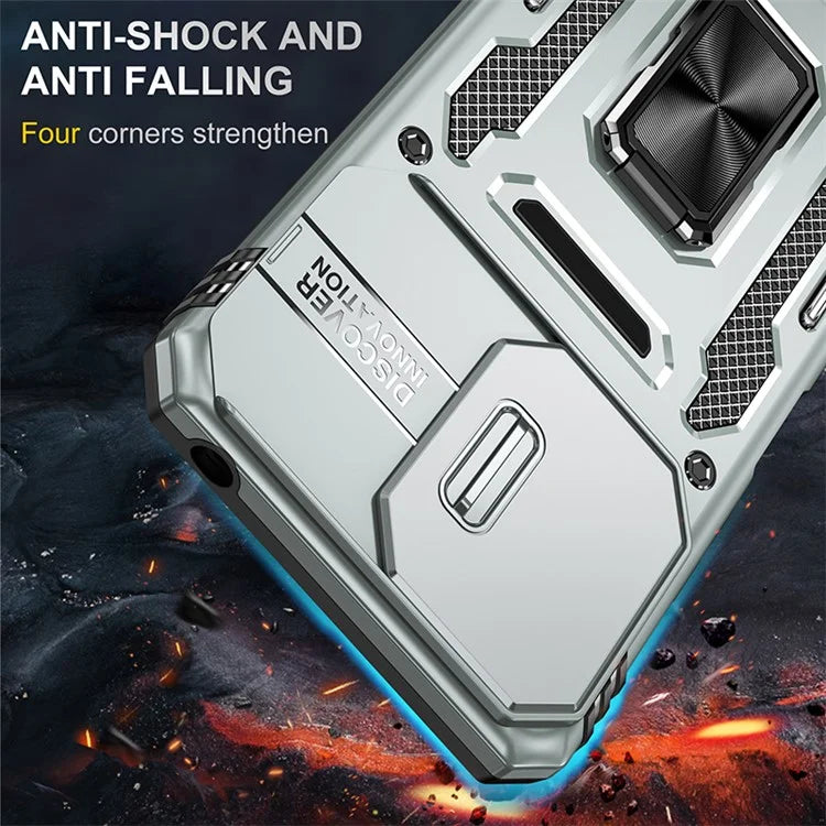 Armor Series For Xiaomi Redmi 13C 4G / 5G / 13R 5G / Poco M6 5G / Poco C65 4G Phone Case with Slide Camera Cover