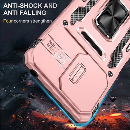 Armor Series For Xiaomi Redmi 13C 4G / 5G / 13R 5G / Poco M6 5G / Poco C65 4G Phone Case with Slide Camera Cover