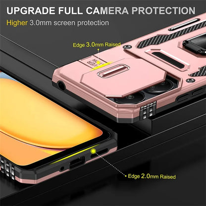 Armor Series For Xiaomi Redmi 13C 4G / 5G / 13R 5G / Poco M6 5G / Poco C65 4G Phone Case with Slide Camera Cover