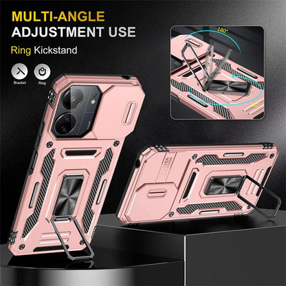 Armor Series For Xiaomi Redmi 13C 4G / 5G / 13R 5G / Poco M6 5G / Poco C65 4G Phone Case with Slide Camera Cover