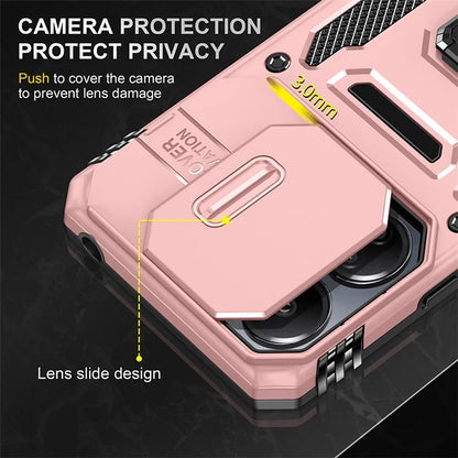 Armor Series For Xiaomi Redmi 13C 4G / 5G / 13R 5G / Poco M6 5G / Poco C65 4G Phone Case with Slide Camera Cover