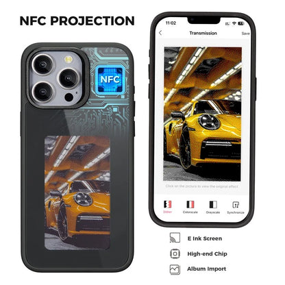 For iPhone 13 Pro E Ink Cover 4-Color Display Phone Case NFC Projection Customized Pattern