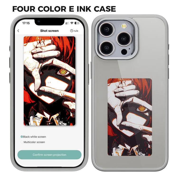 For iPhone 13 Pro E Ink Cover 4-Color Display Phone Case NFC Projection Customized Pattern