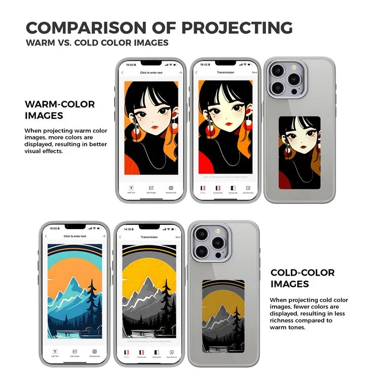 For iPhone 13 Pro E Ink Cover 4-Color Display Phone Case NFC Projection Customized Pattern
