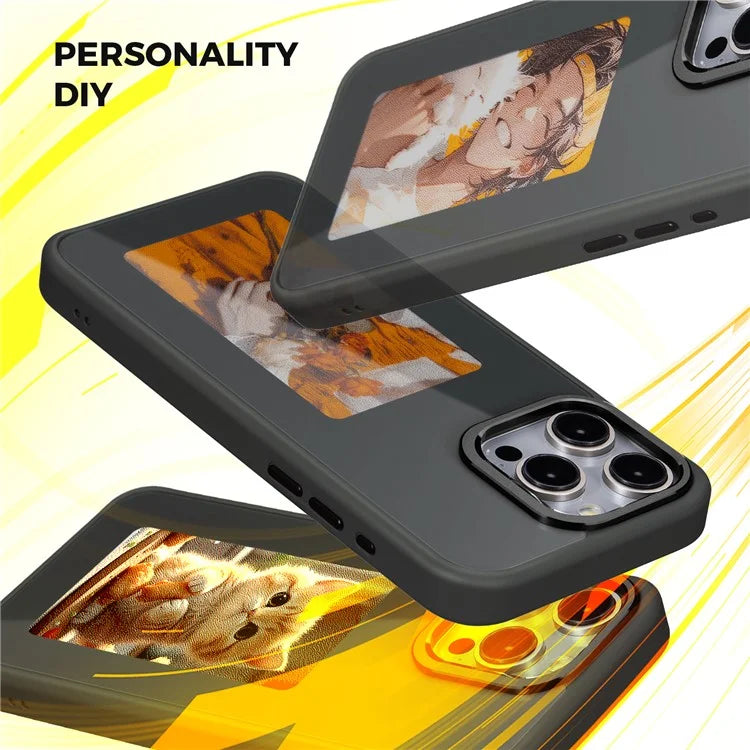 For iPhone 14 Pro E Ink Phone Case Black / White / Red / Yellow 4-Color Smart NFC Projection DIY Case
